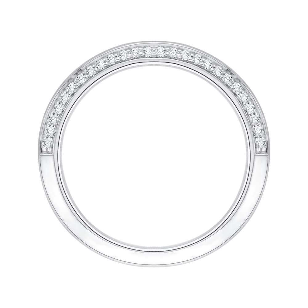 Round Diamond Wedding Band in 14K White Gold