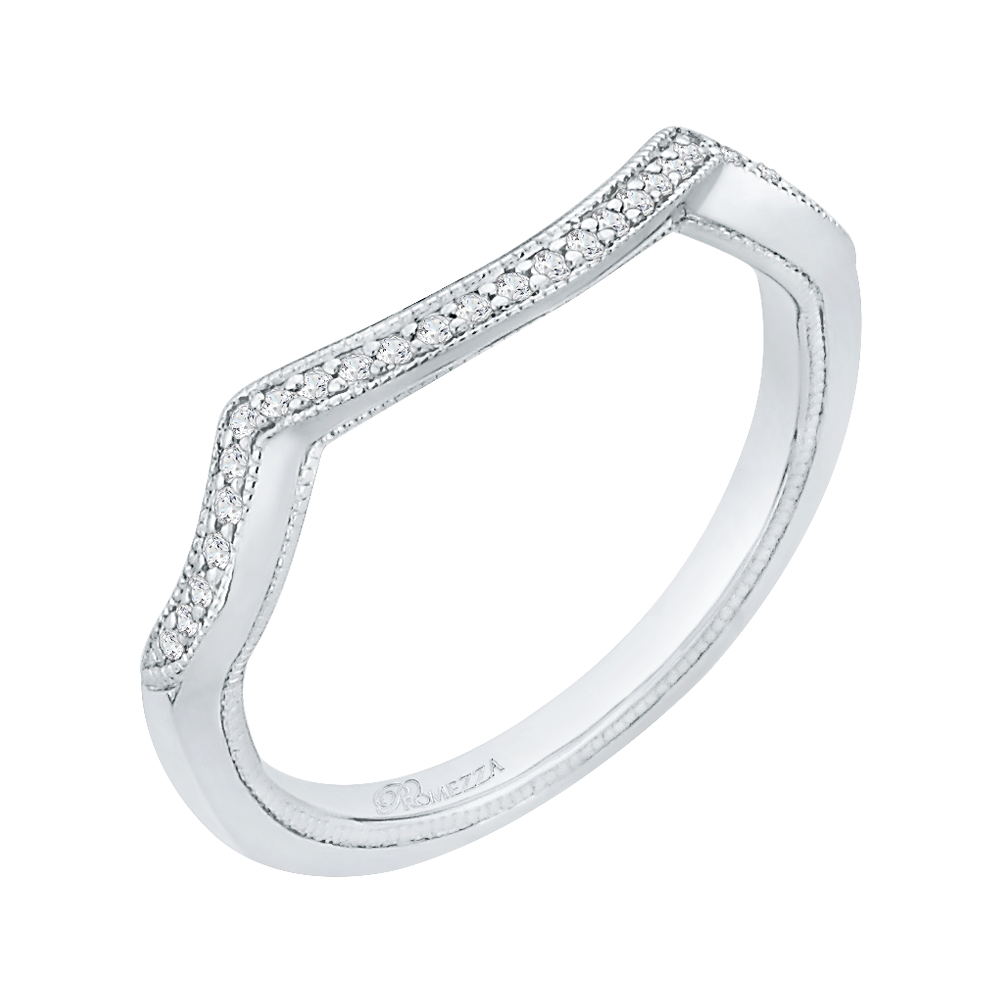 Round Diamond Half-Eternity Wedding Band in 14K White Gold