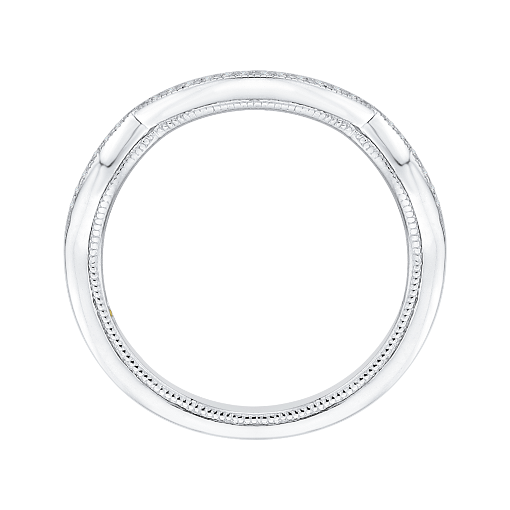 Round Diamond Half-Eternity Wedding Band in 14K White Gold