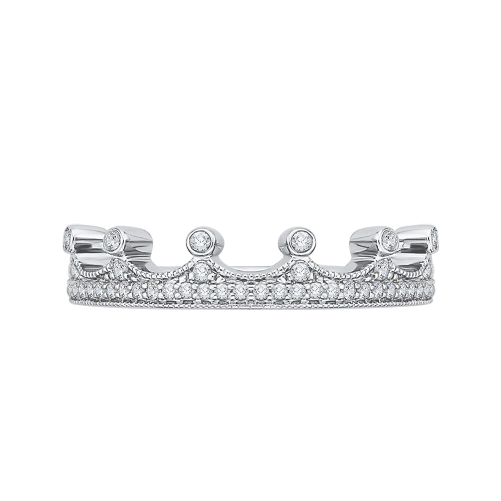 Round Diamond Wedding Band in 14K White Gold