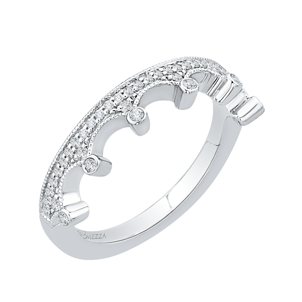 Round Diamond Wedding Band in 14K White Gold