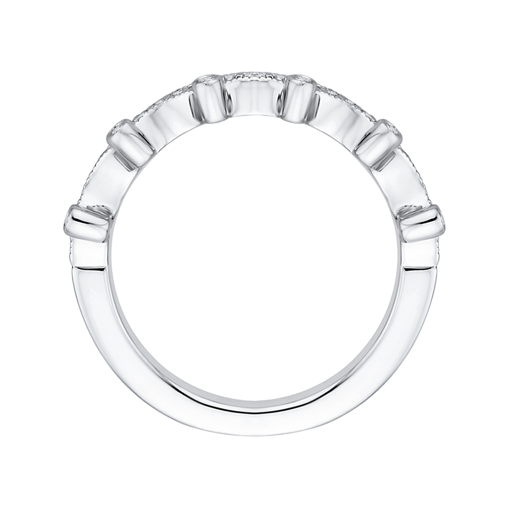 Round Diamond Wedding Band in 14K White Gold