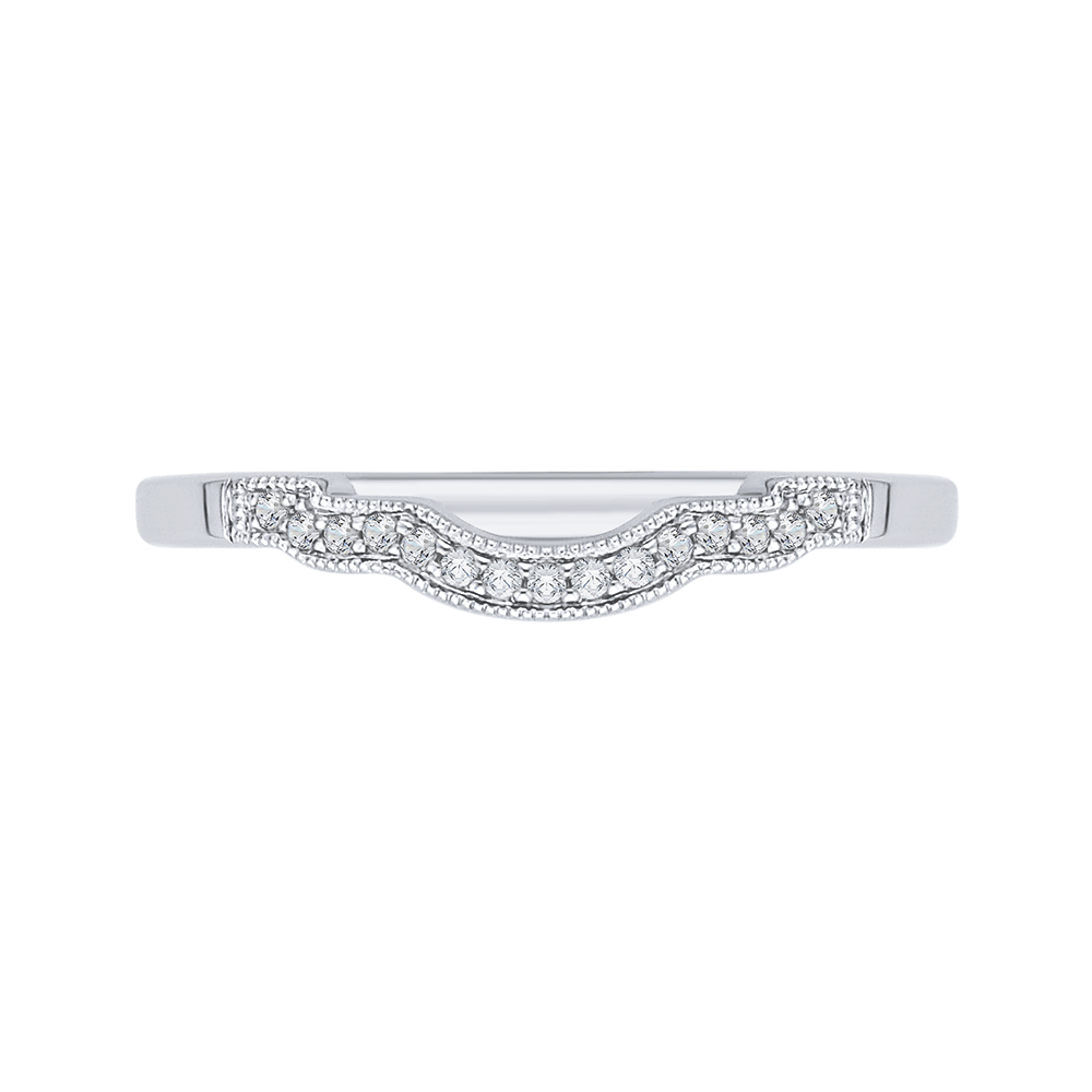 Round Diamond Wedding Band in 14K White Gold