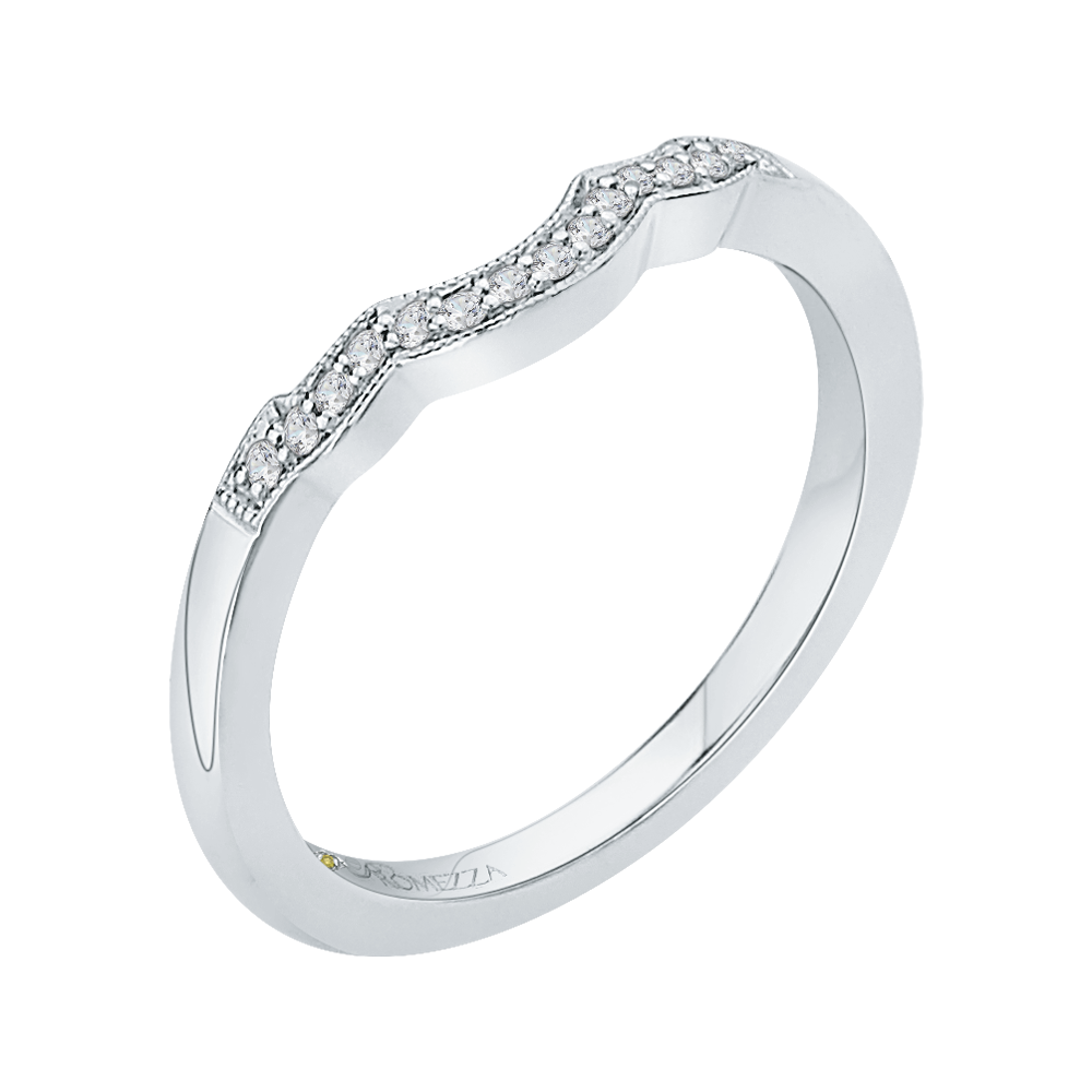 Round Diamond Wedding Band in 14K White Gold