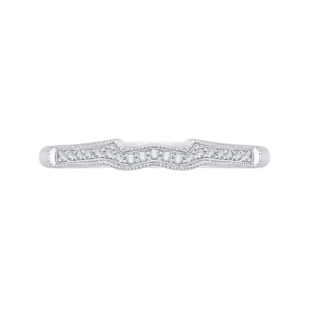 Round Diamond Wedding Band in 14K White Gold