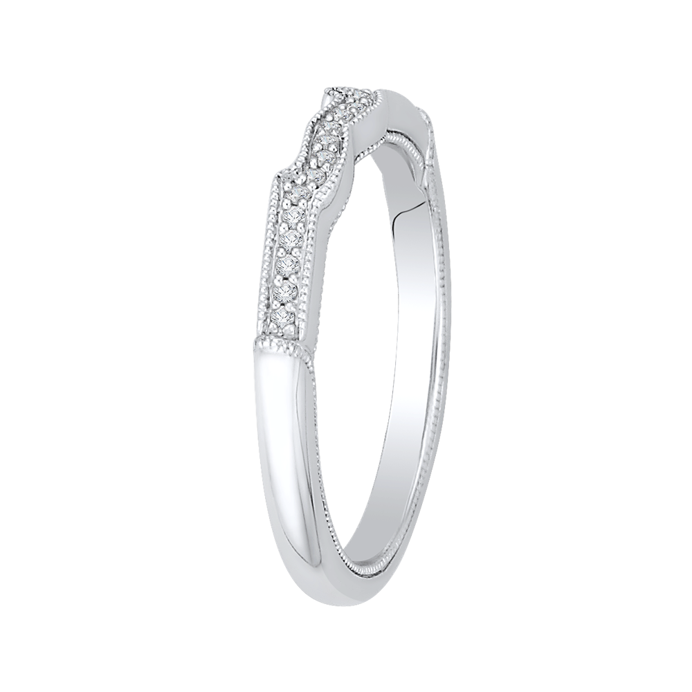 Round Diamond Wedding Band in 14K White Gold