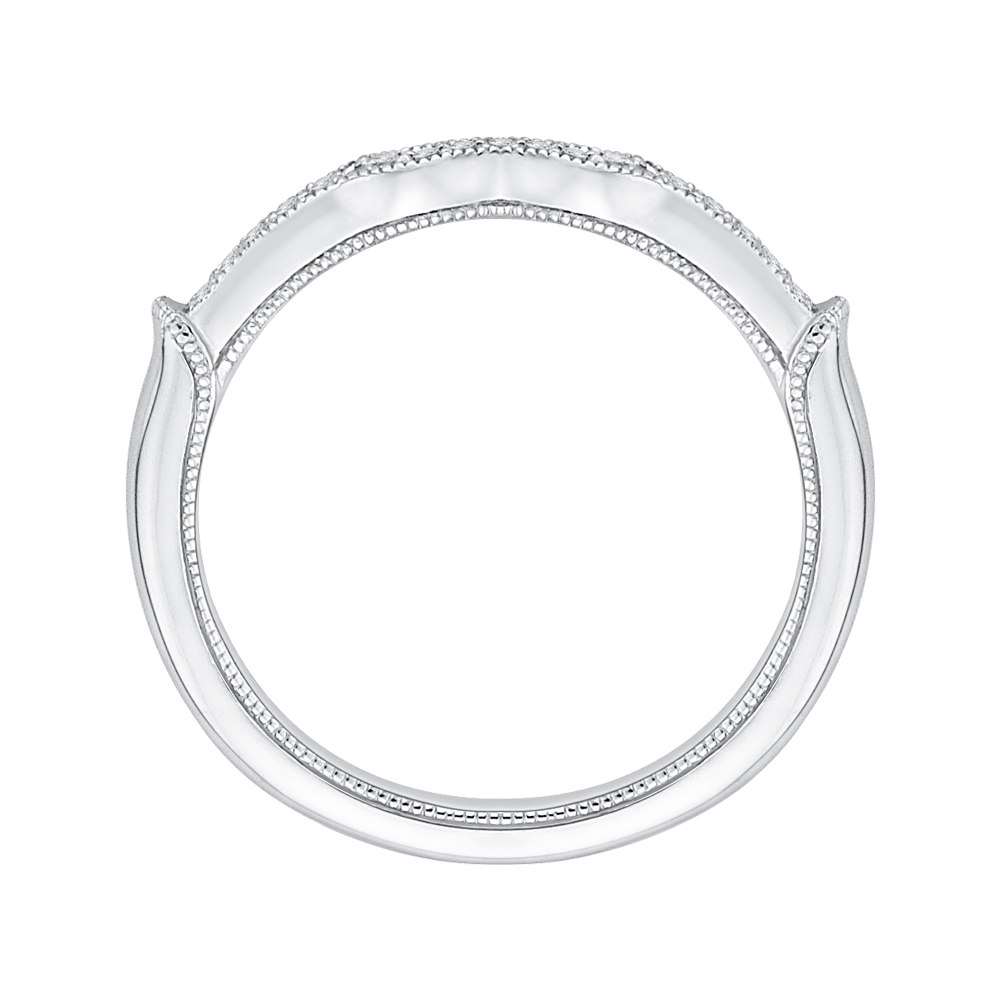 Round Diamond Wedding Band in 14K White Gold