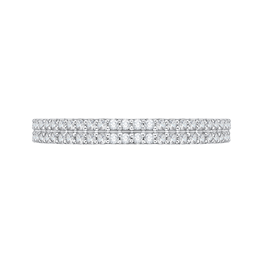 Half-Eternity Round Diamond Wedding Band in 14K White Gold