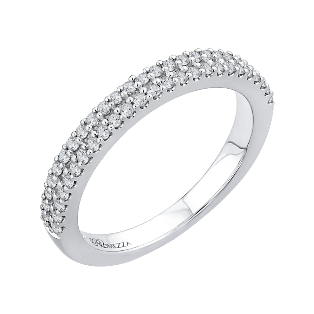 Half-Eternity Round Diamond Wedding Band in 14K White Gold