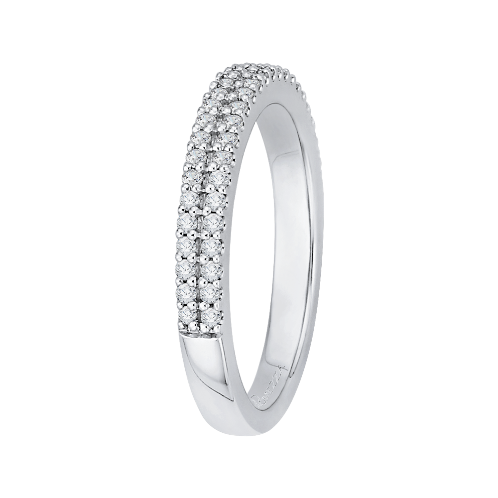 Half-Eternity Round Diamond Wedding Band in 14K White Gold
