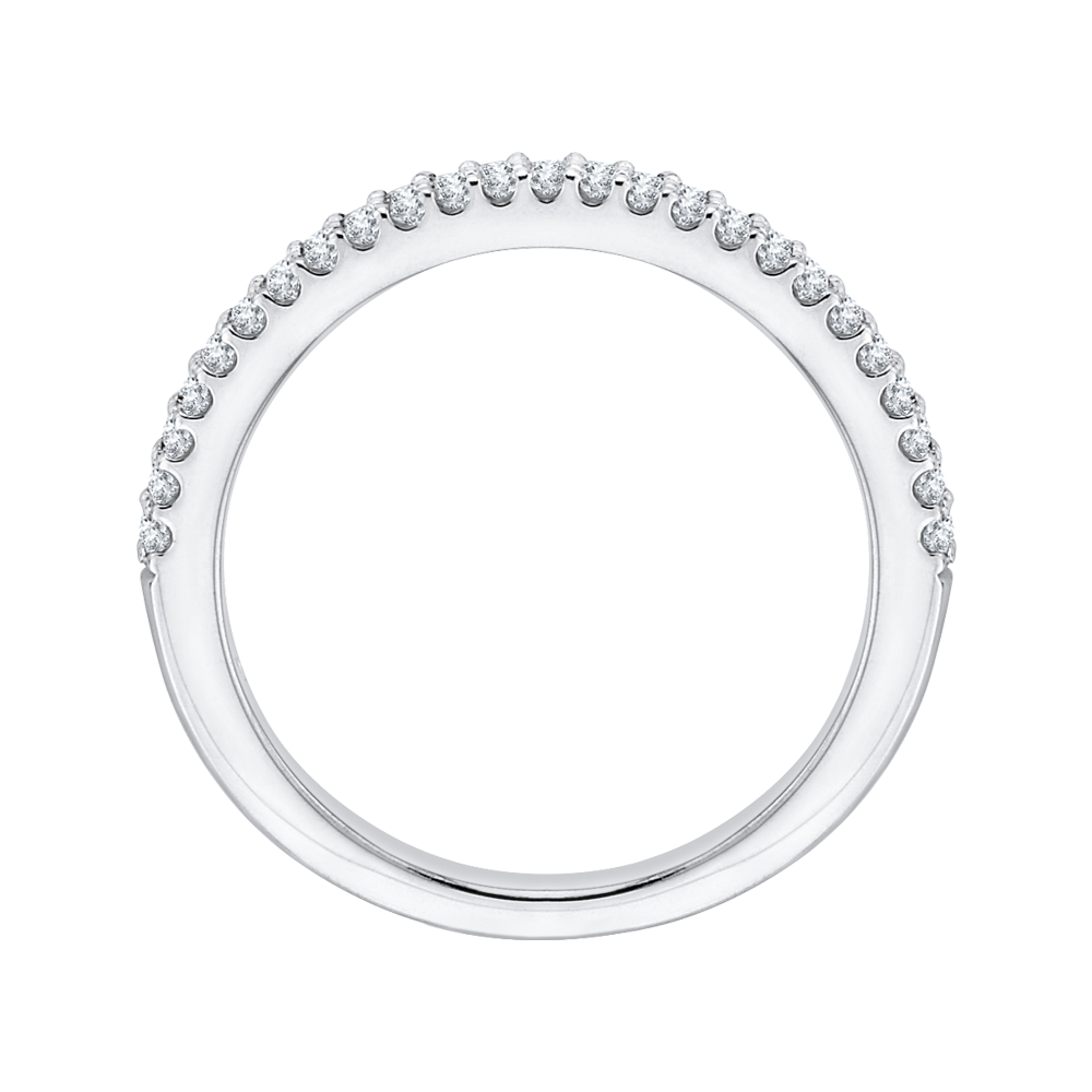 Half-Eternity Round Diamond Wedding Band in 14K White Gold