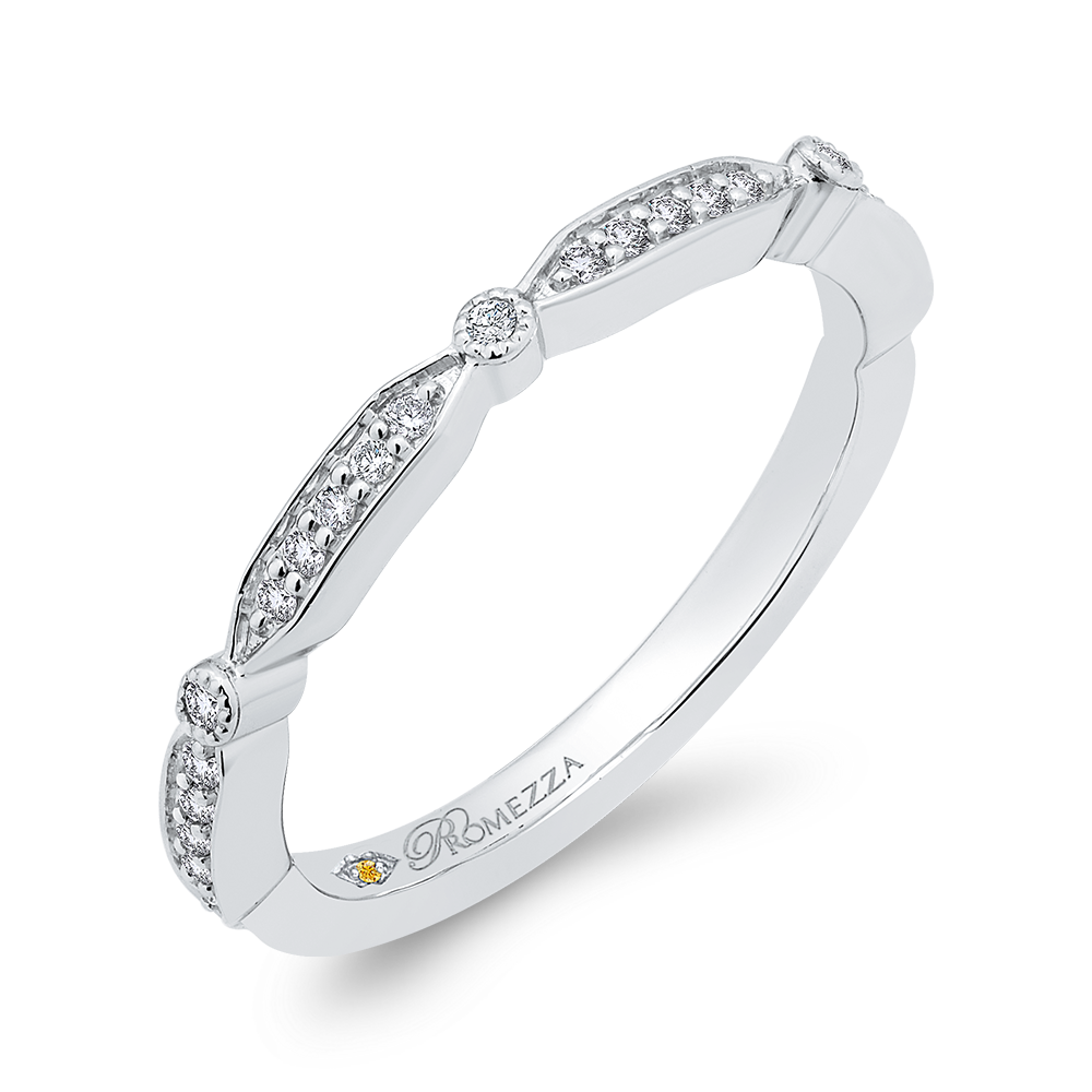 Round Diamond Wedding Band in 14K White Gold
