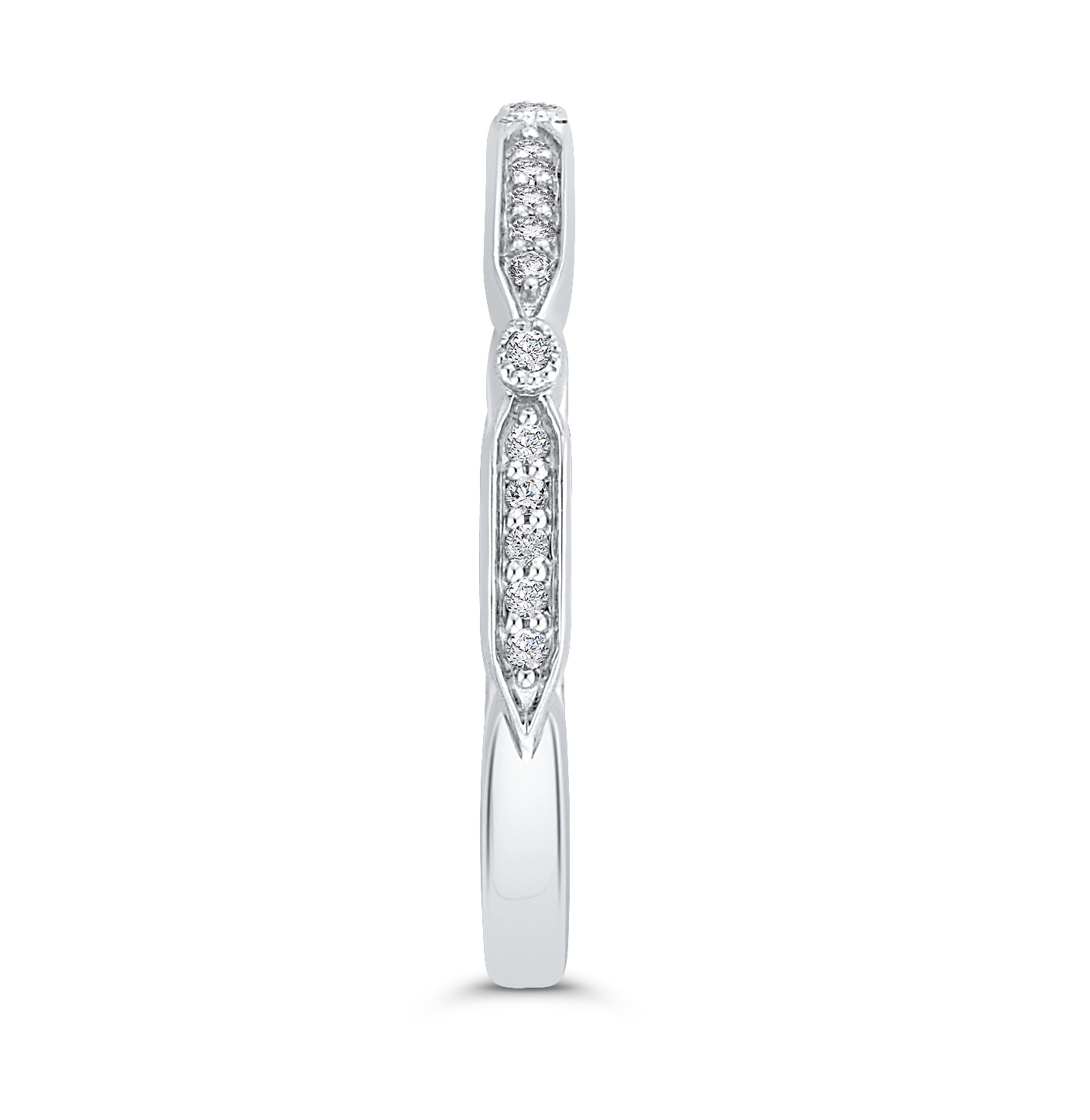 Round Diamond Wedding Band in 14K White Gold
