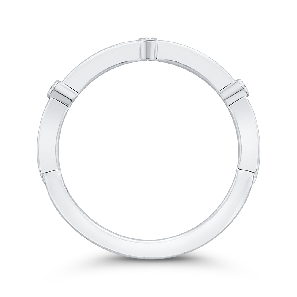 Round Diamond Wedding Band in 14K White Gold