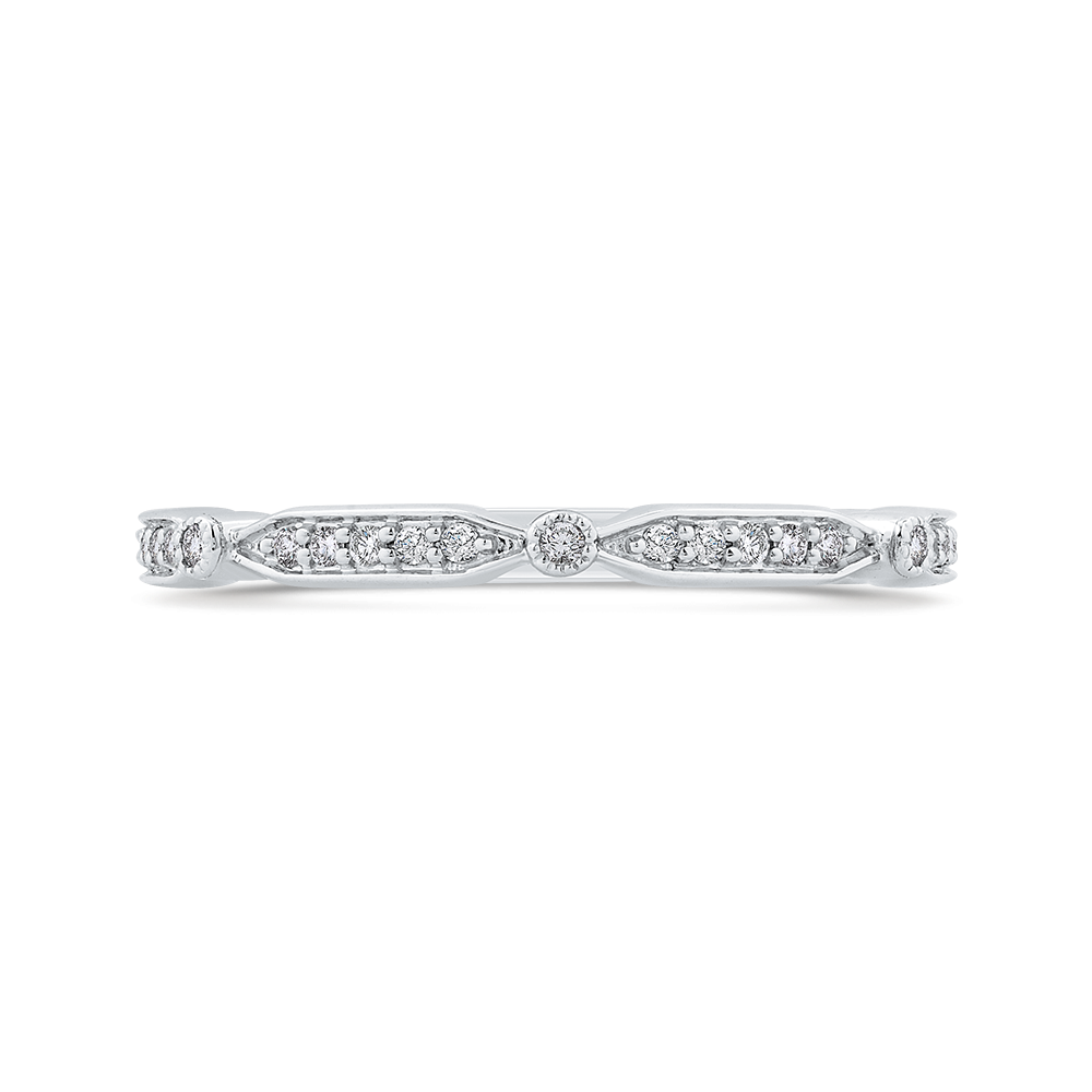 Round Diamond Wedding Band in 14K White Gold