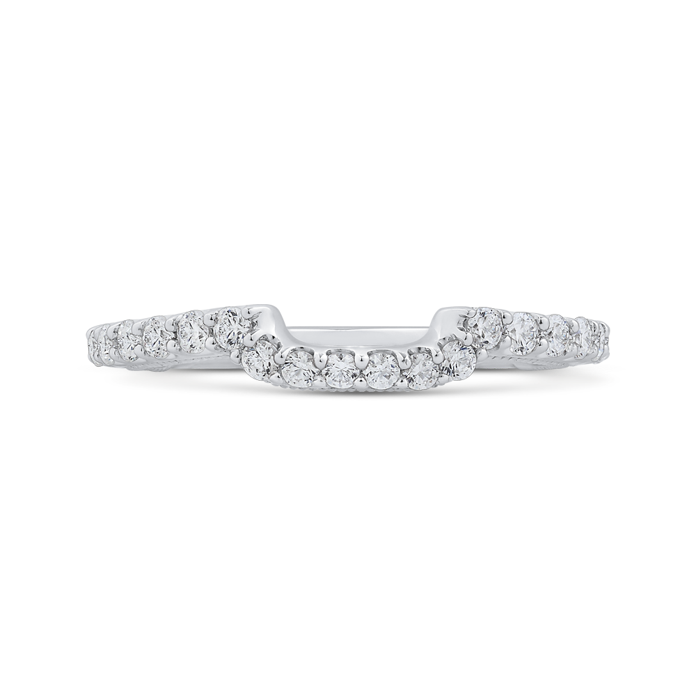 Round Diamond Wedding Band in 18K White Gold