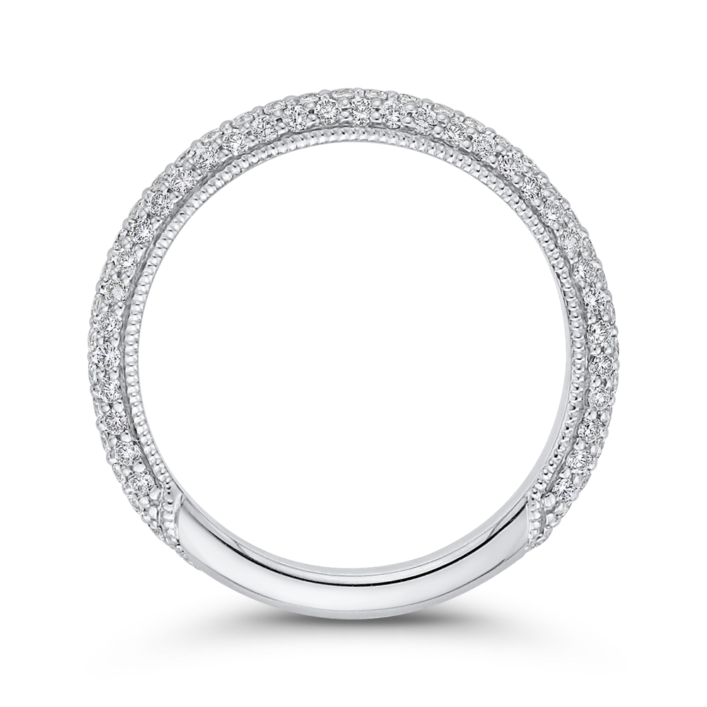 Round Diamond Wedding Band in 18K White Gold