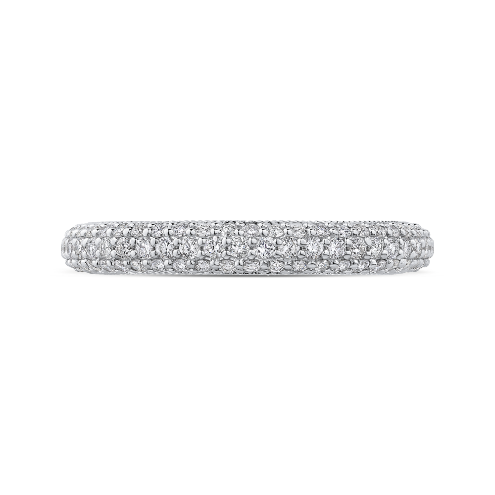 Round Diamond Wedding Band in 18K White Gold