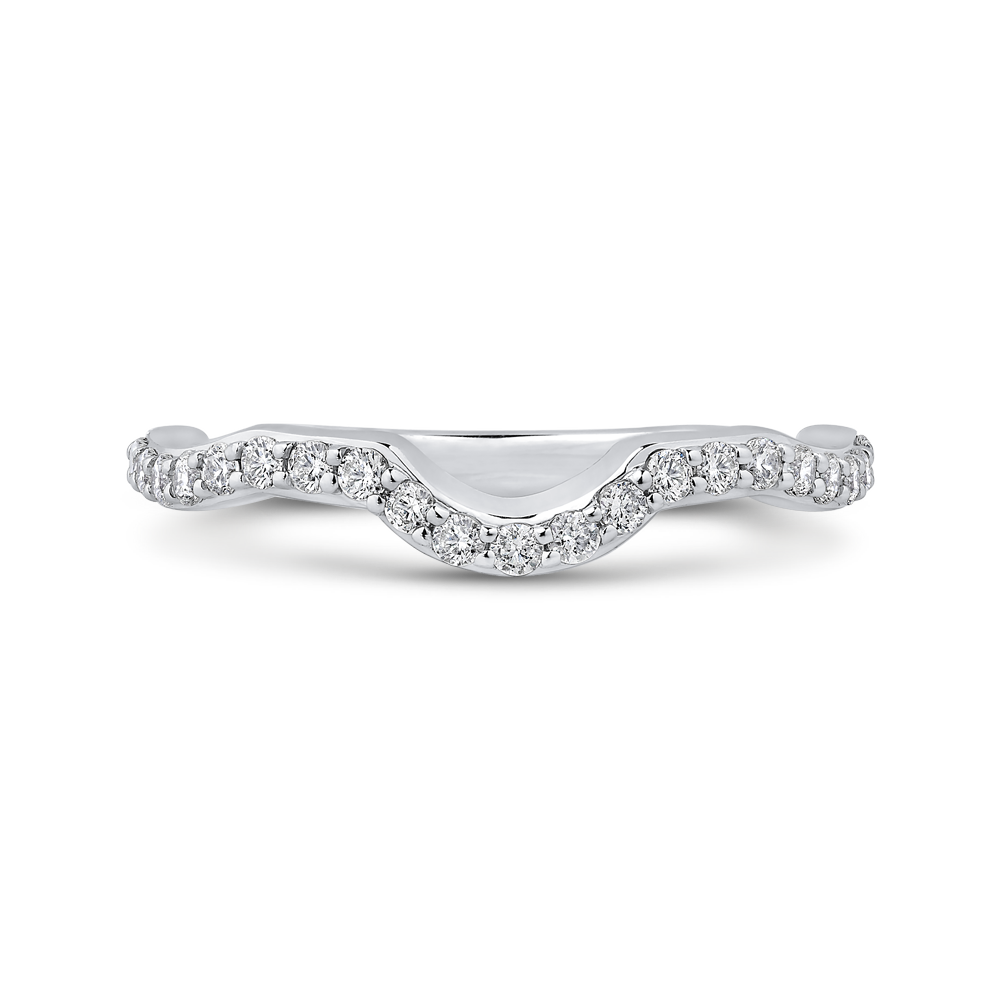 Round Diamond Wedding Band in 18K White Gold