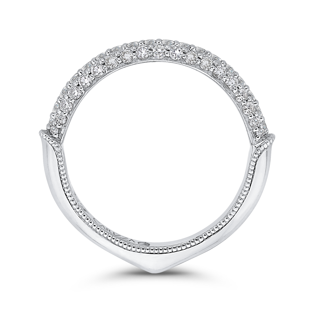 Round Diamond Wedding Band in 18K White Gold