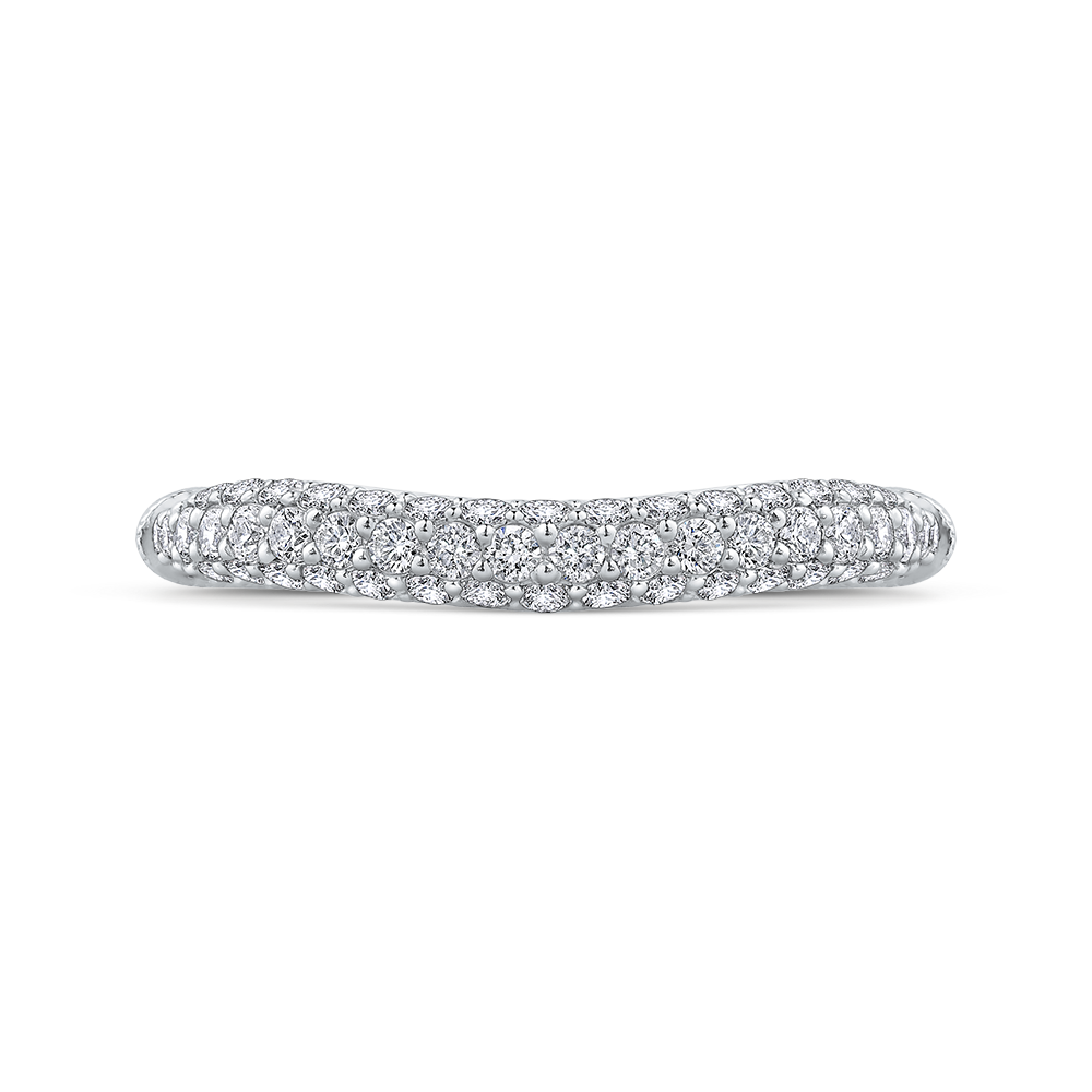 Round Diamond Wedding Band in 18K White Gold