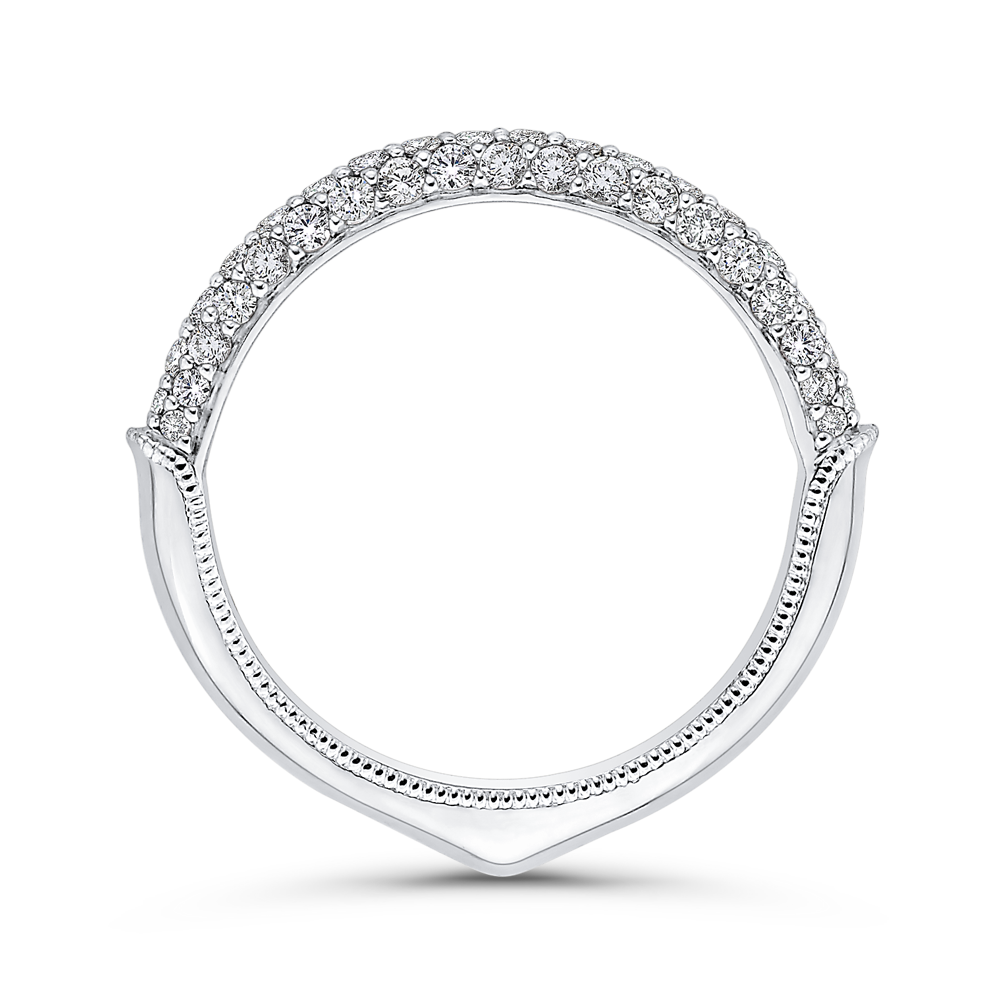 Round Diamond Wedding Band in 18K White Gold