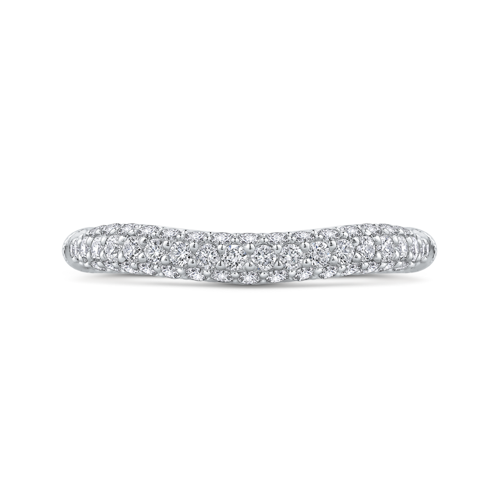 Round Diamond Wedding Band in 18K White Gold