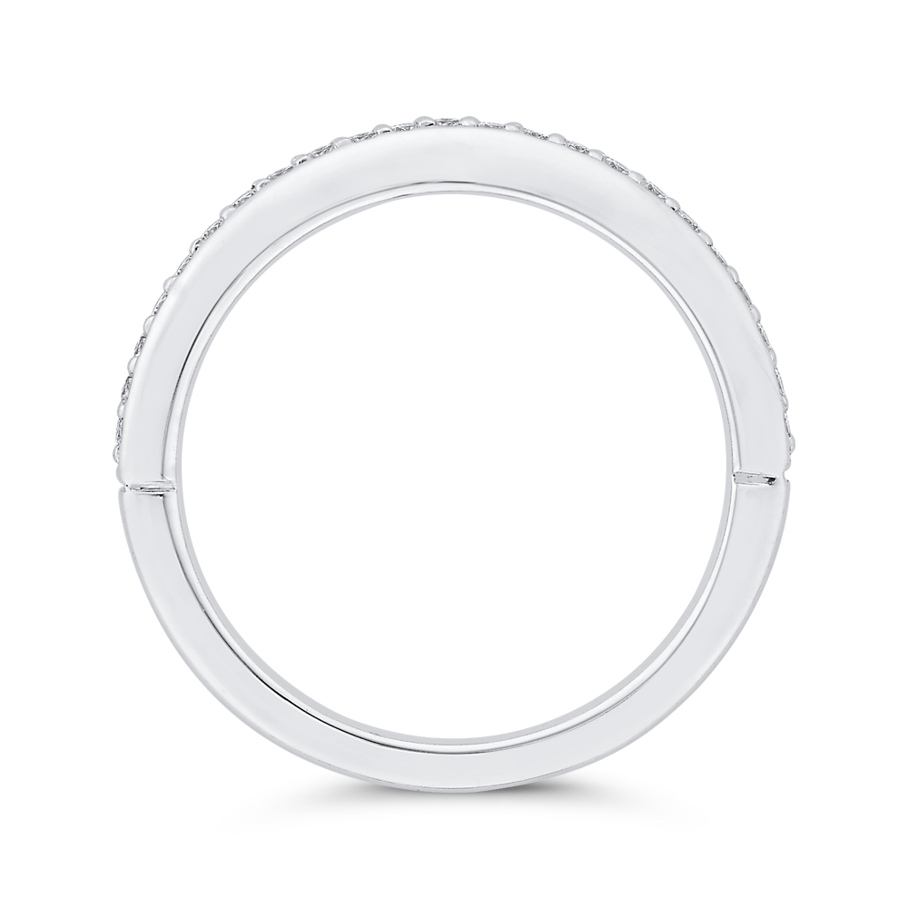 Diamond Counter Wedding Band in 18K White Gold