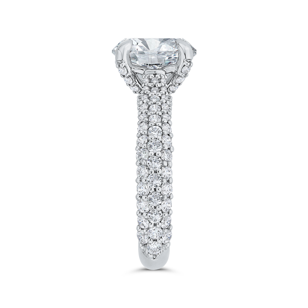 Euro Shank Diamond Engagement Ring in 18K White Gold (Semi-Mount)