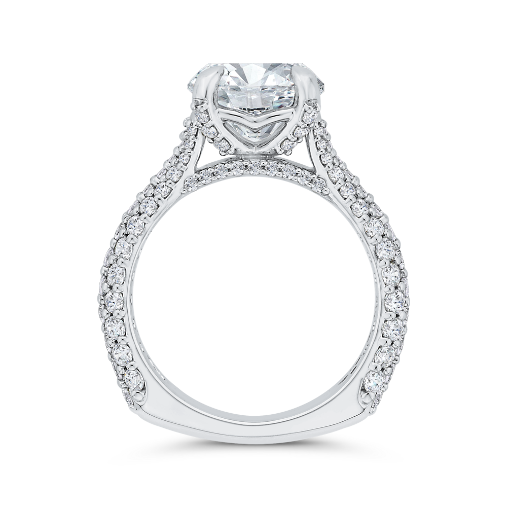 Euro Shank Diamond Engagement Ring in 18K White Gold (Semi-Mount)