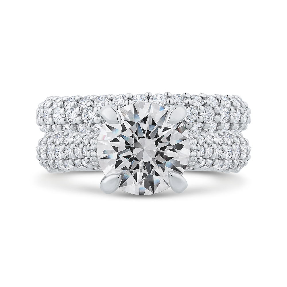 Euro Shank Diamond Engagement Ring in 18K White Gold (Semi-Mount)