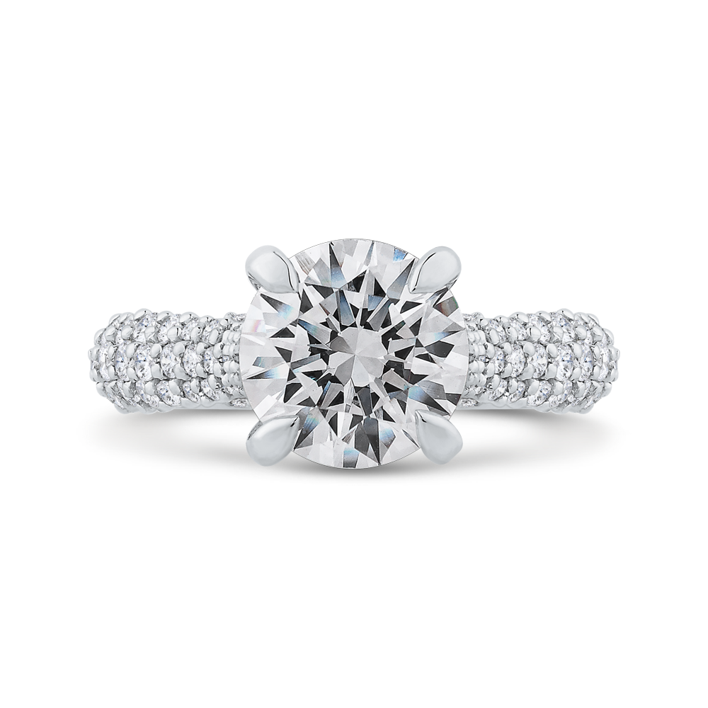 Euro Shank Diamond Engagement Ring in 18K White Gold (Semi-Mount)