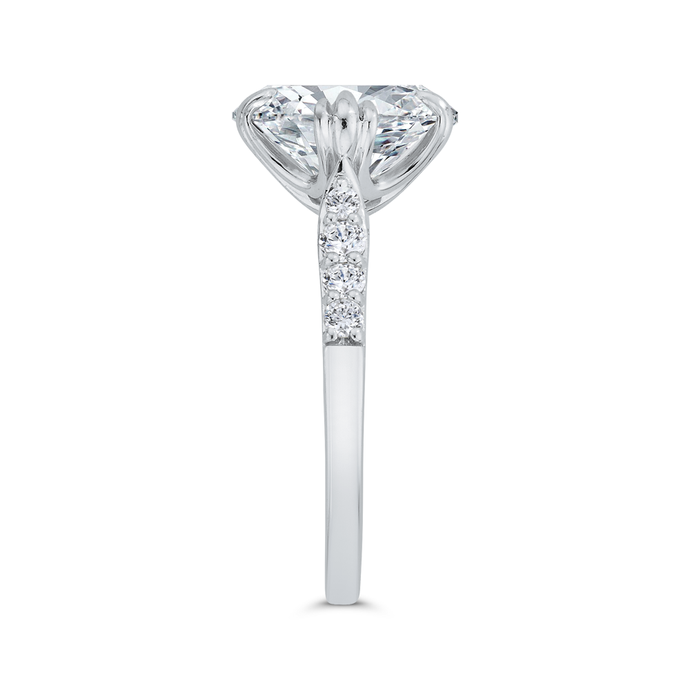 Diamond Engagement Ring in 18K White Gold (Semi-Mount)