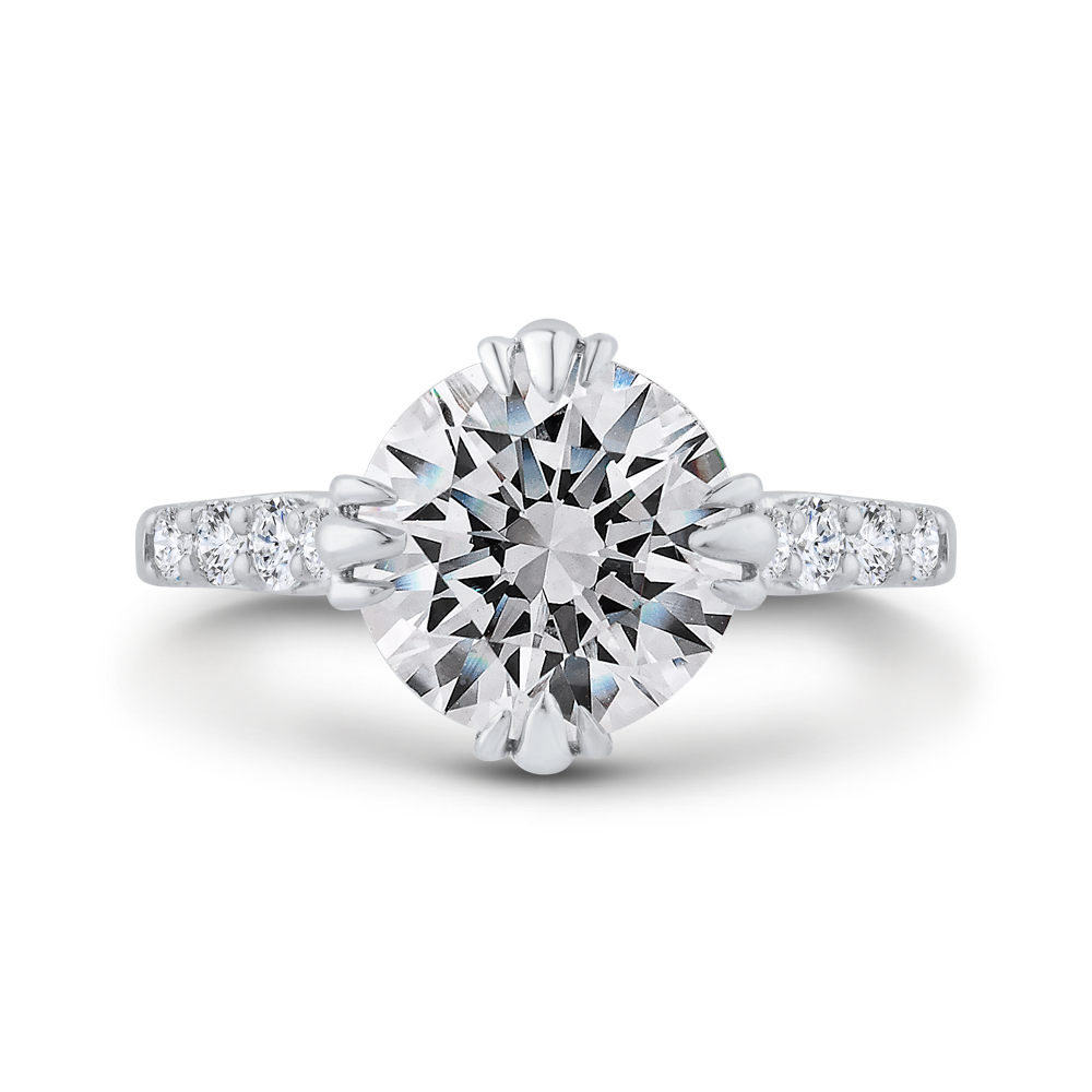 Diamond Engagement Ring in 18K White Gold (Semi-Mount)