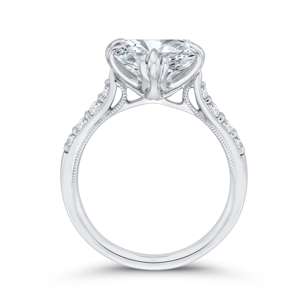 Diamond Engagement Ring in 18K White Gold (Semi-Mount)