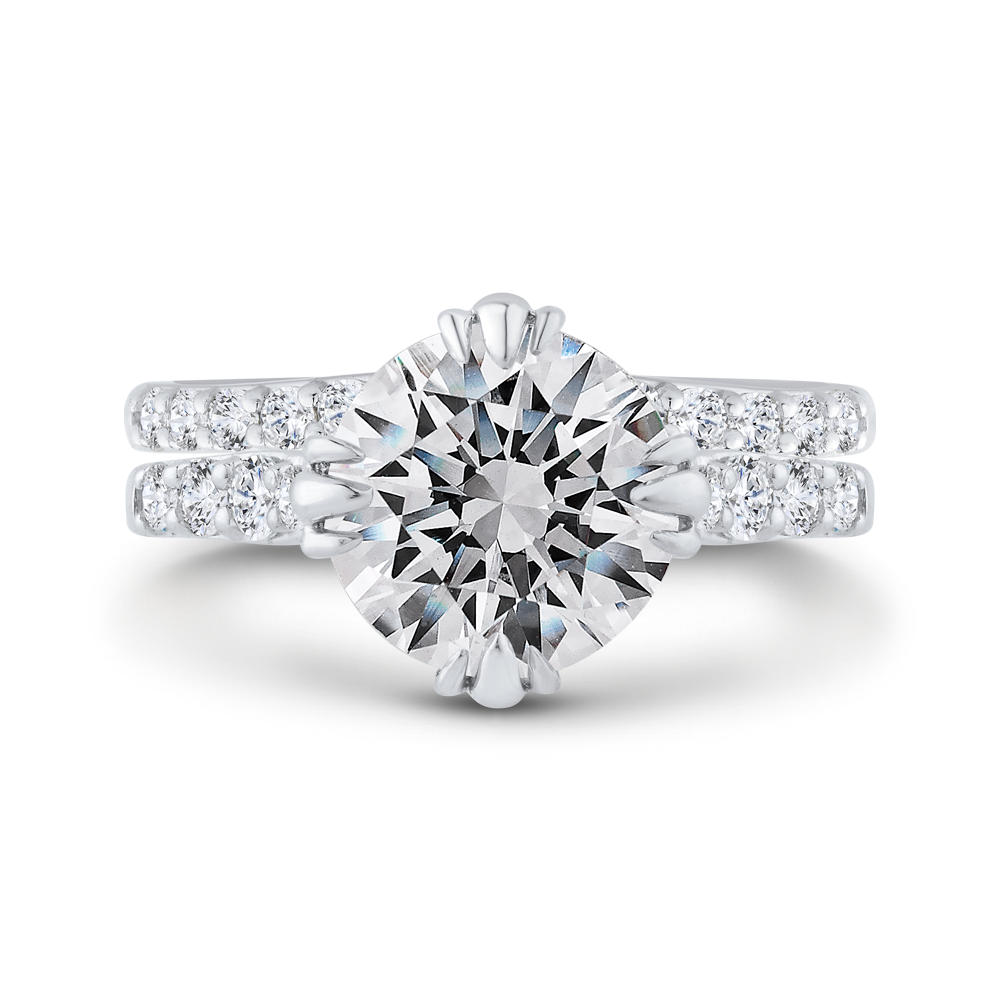 Diamond Engagement Ring in 18K White Gold (Semi-Mount)