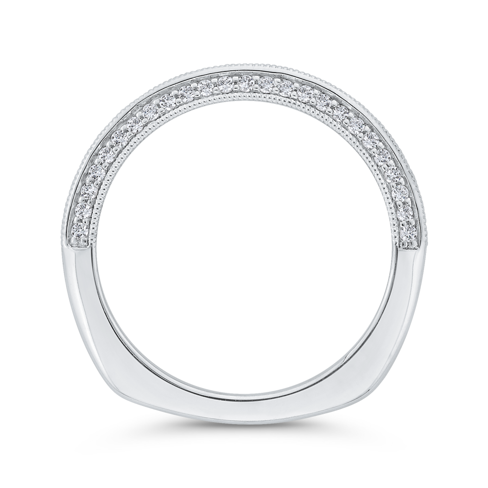 Euro Shank Diamond Wedding Band in 18K White Gold