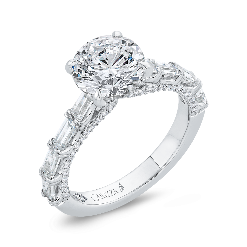 Diamond Engagement Ring in 18K White Gold (Semi-Mount)