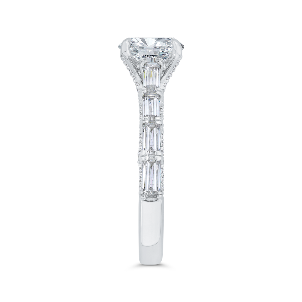Diamond Engagement Ring in 18K White Gold (Semi-Mount)