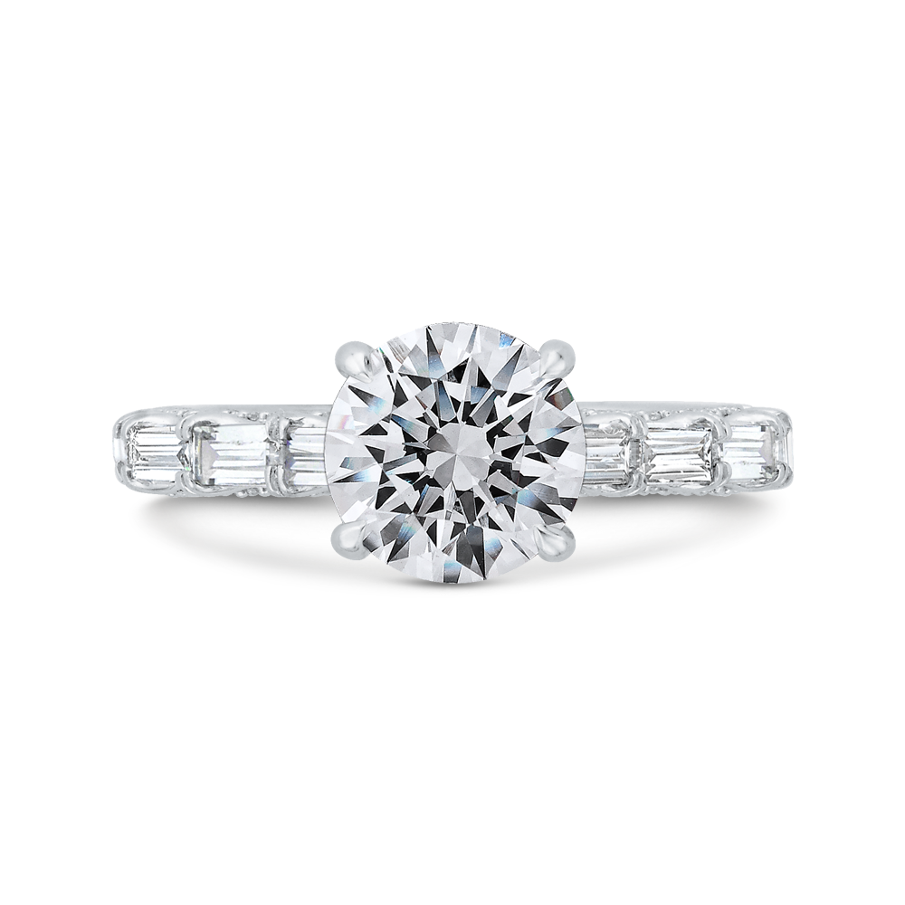 Diamond Engagement Ring in 18K White Gold (Semi-Mount)
