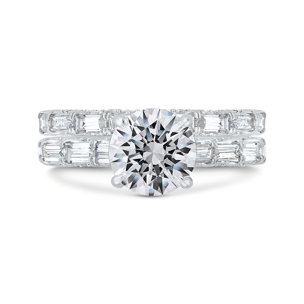 Diamond Engagement Ring in 18K White Gold (Semi-Mount)