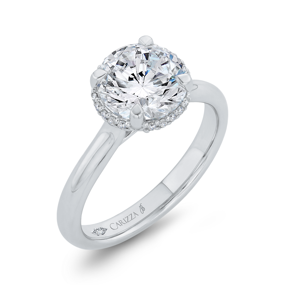 Diamond Engagement Ring in 18K White Gold (Semi-Mount)