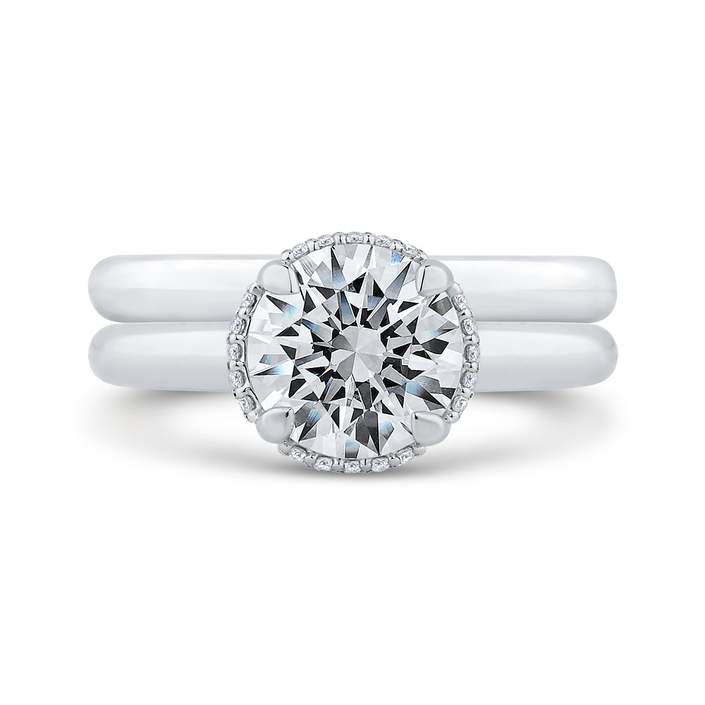 Diamond Engagement Ring in 18K White Gold (Semi-Mount)
