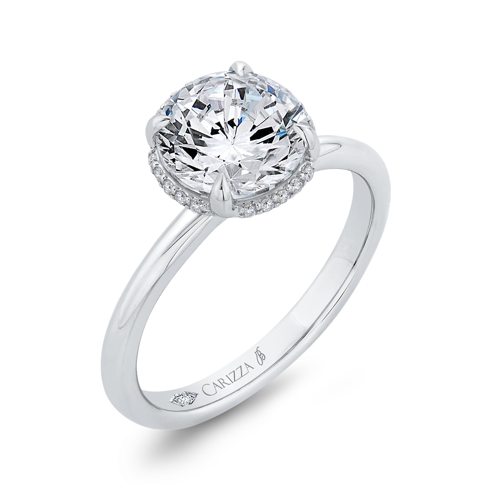 Diamond Engagement Ring in 18K White Gold (Semi-Mount)