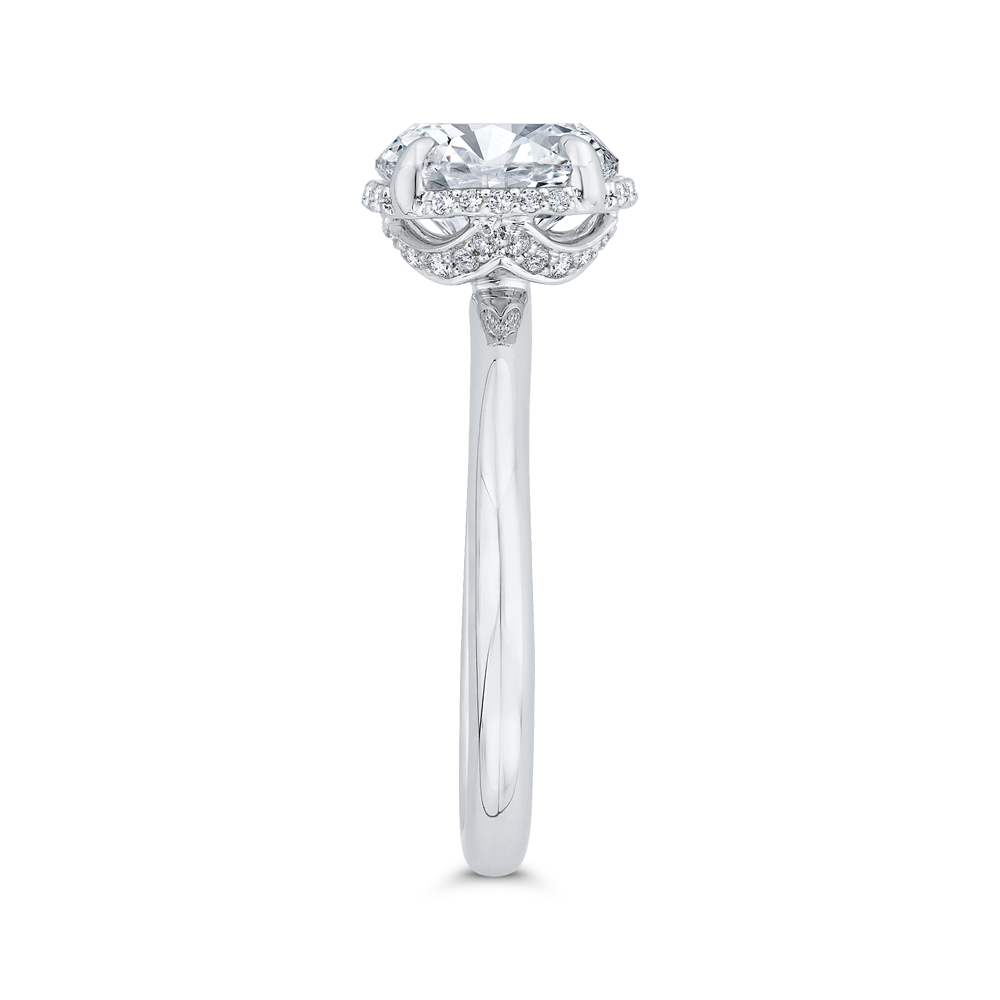 Diamond Engagement Ring in 18K White Gold (Semi-Mount)