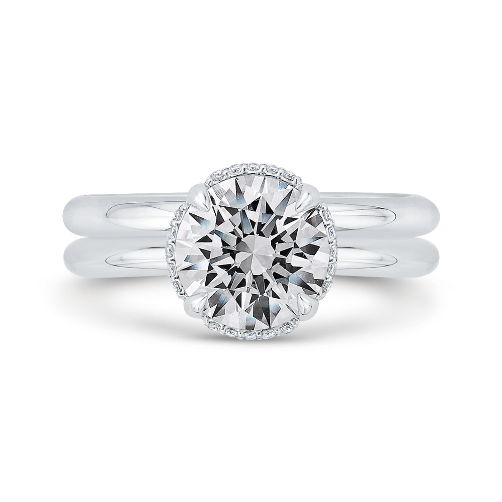 Diamond Engagement Ring in 18K White Gold (Semi-Mount)