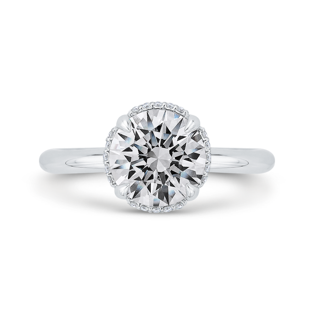 Diamond Engagement Ring in 18K White Gold (Semi-Mount)