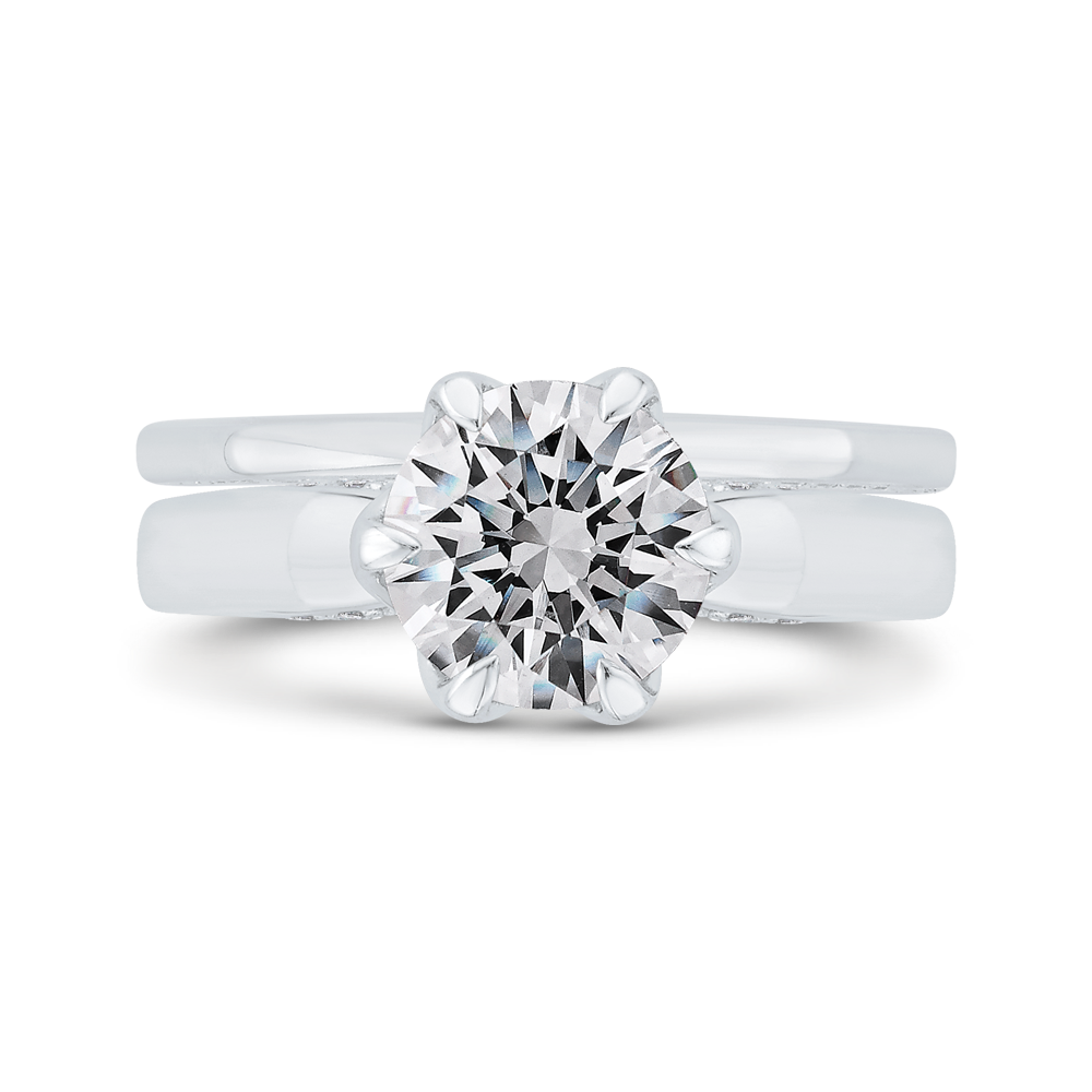 Diamond Engagement Ring in 18K White Gold (Semi-Mount)