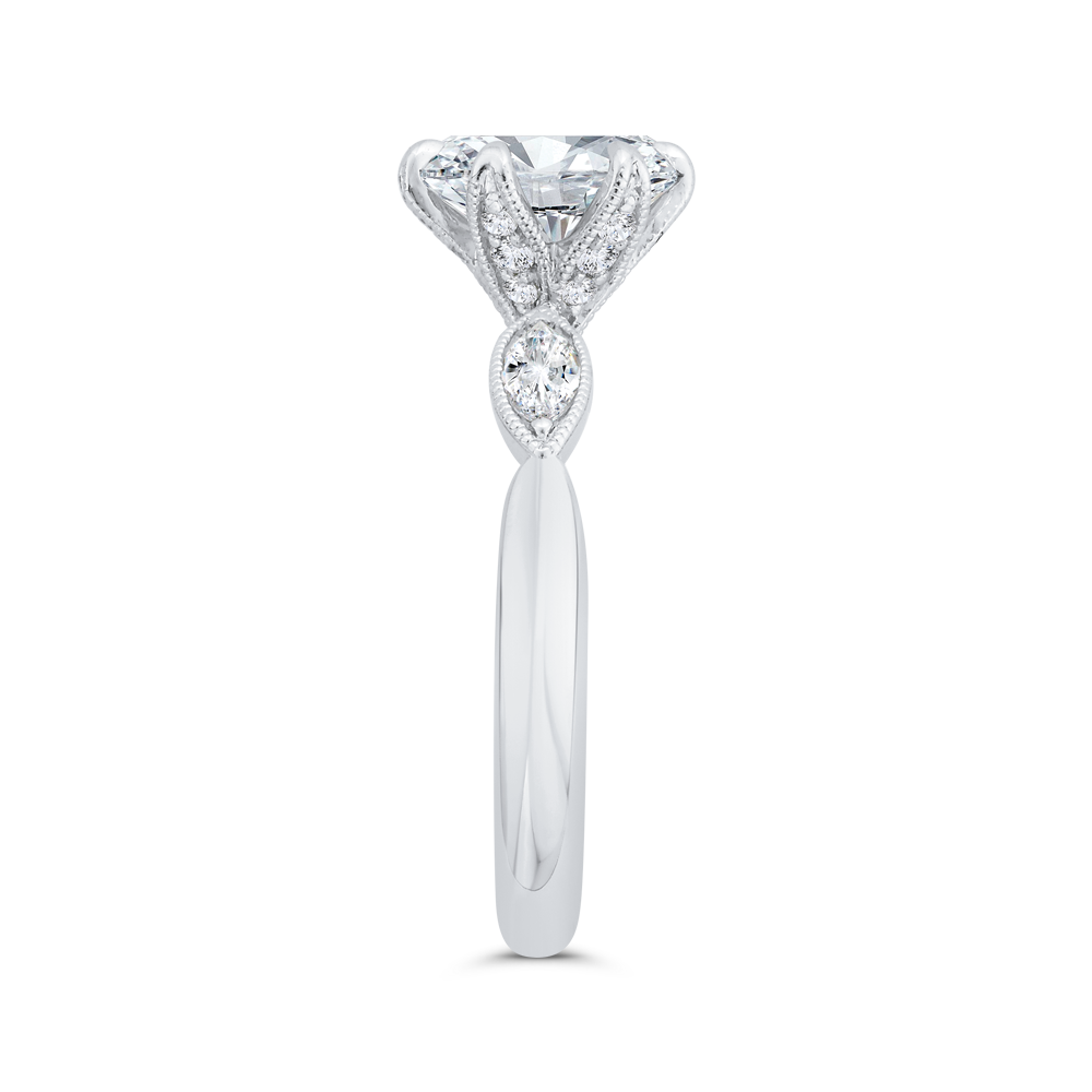 Diamond Engagement Ring in 18K White Gold (Semi-Mount)