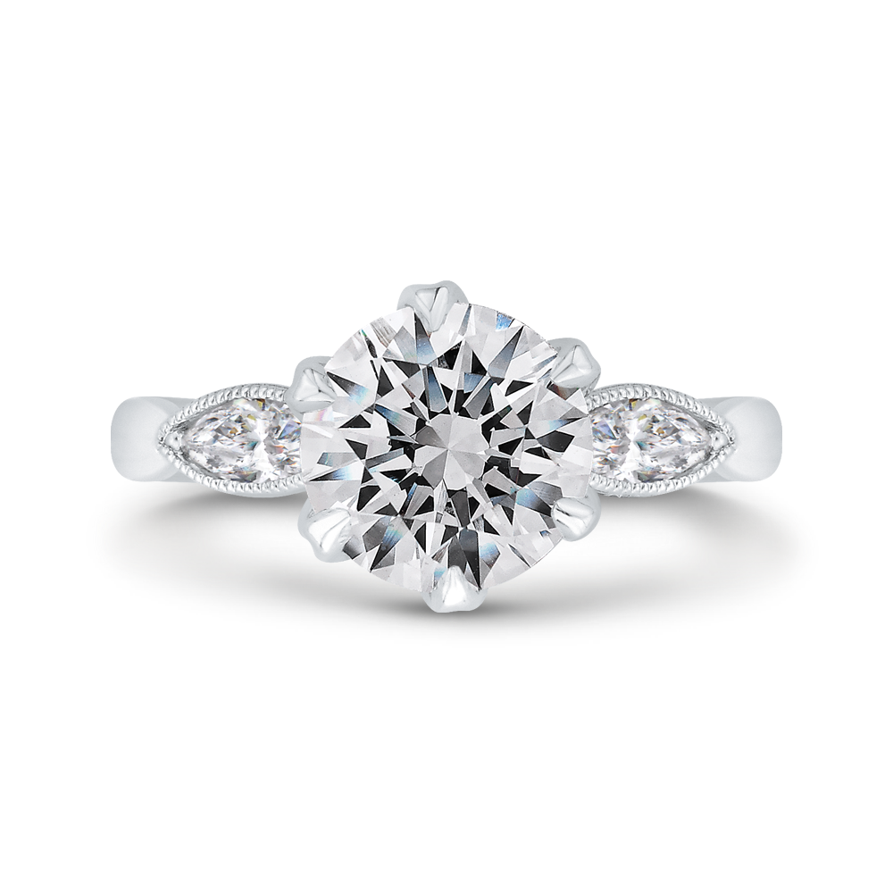 Diamond Engagement Ring in 18K White Gold (Semi-Mount)